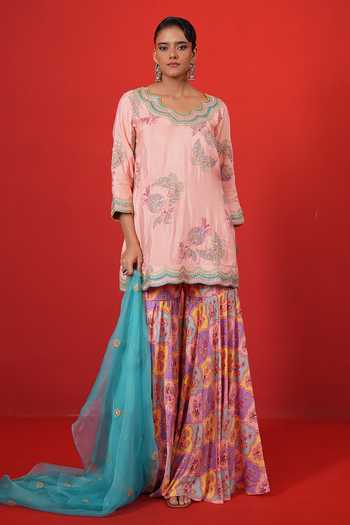 Swati Vijaivargie Butterfly Short Kurta Sharara Set 
