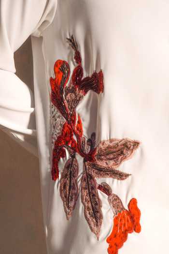 Shop_Menoir_White The Velvet Bloom Shirt _Online_at_Aza_Fashions