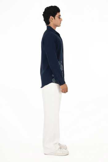 Menoir_Blue Starry Night Navy Shirt _Online_at_Aza_Fashions