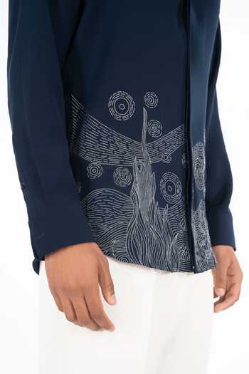 Shop_Menoir_Blue Starry Night Navy Shirt _Online_at_Aza_Fashions