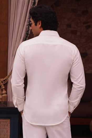 Menoir Floral Placement Embroidered Shirt 