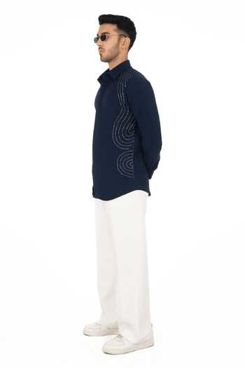 Buy_Menoir_Blue Horizon Chain Shirt _Online_at_Aza_Fashions