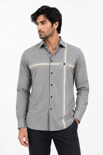 Menoir_Grey Arrow Shirt _Online_at_Aza_Fashions