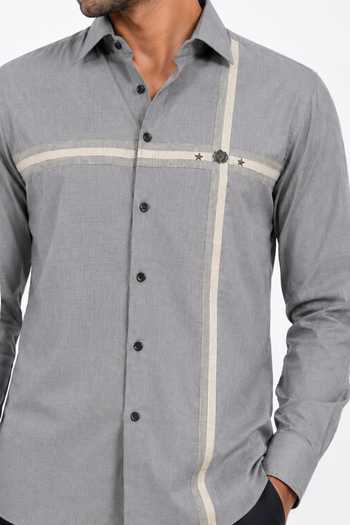 Buy_Menoir_Grey Arrow Shirt _Online_at_Aza_Fashions