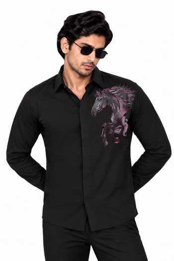 Buy_Menoir_Black Velorian Shirt _Online_at_Aza_Fashions