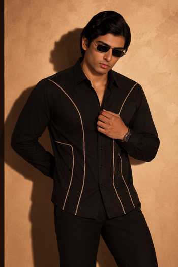 Menoir_Black Noir Arc Shirt _Online_at_Aza_Fashions