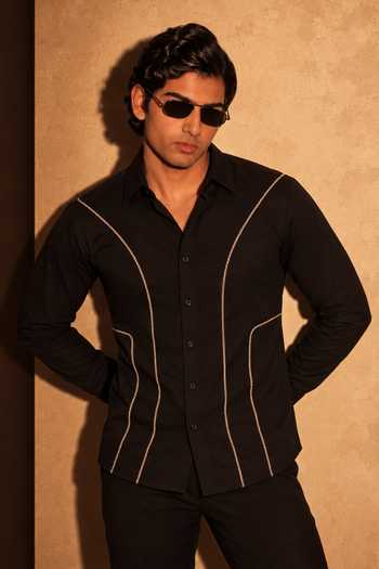 Buy_Menoir_Black Noir Arc Shirt _Online_at_Aza_Fashions