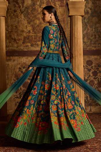 Kalista Reha Floral Print Anarkali With Dupatta 