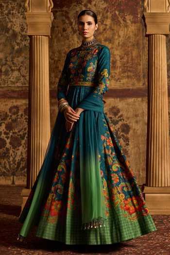 Kalista Reha Floral Print Anarkali With Dupatta 