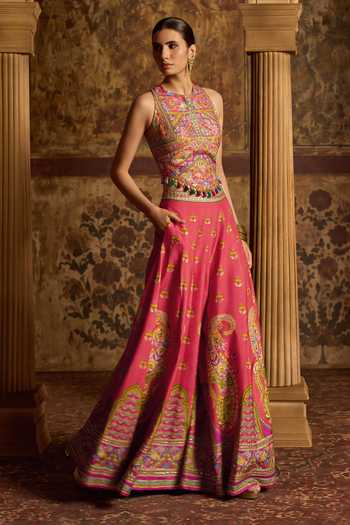 Kalista Akshara Embroidered Blouse & Sharara Set 