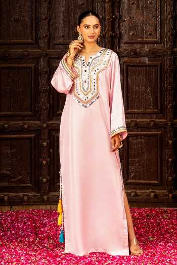 Bahaara By Divya Narula Yoke Embellished Kaftan 