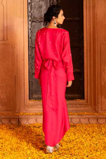 Bahaara By Divya Narula Embroidered Top Skirt Set 