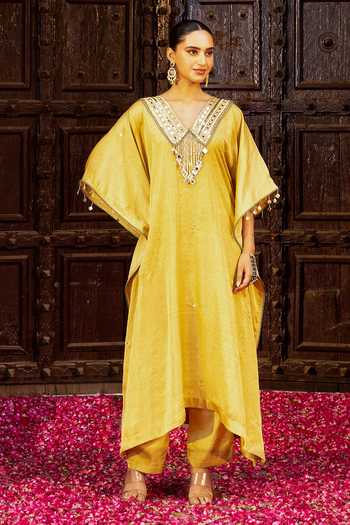 Bahaara By Divya Narula Embellished Kaftan & Pant Set 