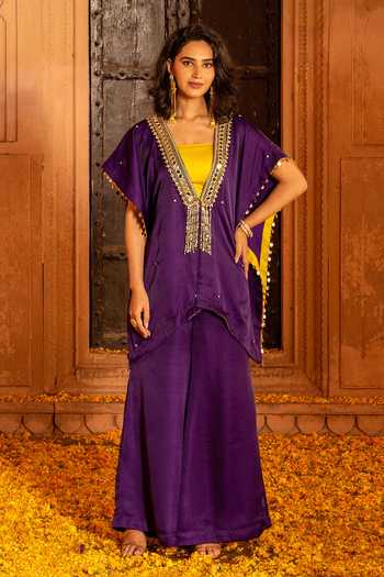 Bahaara By Divya Narula Embroidered Jacket Pant Set 