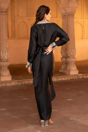 Bahaara By Divya Narula Mirror Work Shirt & Skirt Set 