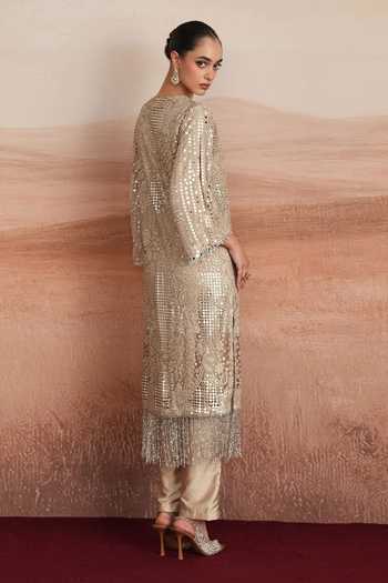 Mustard Moon By Neyha And Vrinda Diya Embellished Kurta & Pant Set