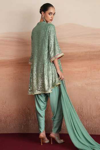 Mustard Moon By Neyha And Vrinda Leena Embroidered Kurta Dhoti Pant Set