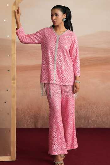 Mustard Moon By Neyha And Vrinda Sana Embellished Kurta & Pant Set