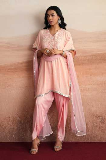 Mustard Moon By Neyha And Vrinda Kamilah Embellished Kurta Dhoti Pant Set