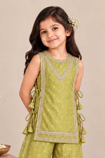 Pankhuri By Priyanka Yellow Tissue Embroidered Kurta And Palazzo Set Online at Aza Fashions Pankhuri By Priyanka_Yellow Tissue Embroidered Kurta And Palazzo Set _Online_at_Aza_Fashions