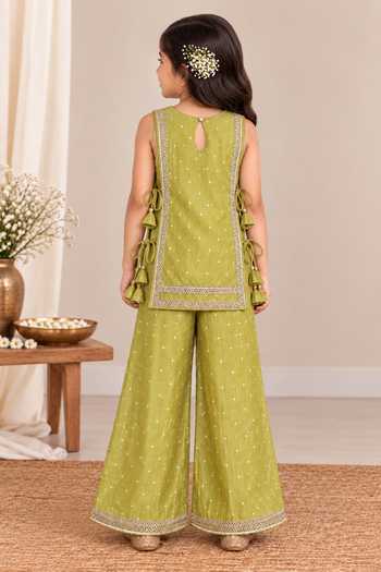 Pankhuri By Priyanka Embroidered Kurta & Palazzo Set 