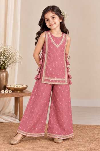 Pankhuri By Priyanka Embroidered Kurta & Palazzo Set 