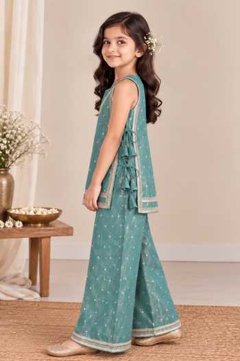 Buy Pankhuri By Priyanka Blue Tissue Zari Lace Embellished Kurta And Palazzo Set Online at Aza Fashions Buy_Pankhuri By Priyanka_Blue Tissue Zari Lace Embellished Kurta And Palazzo Set _Online_at_Aza_Fashions