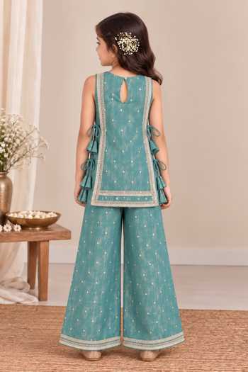 Pankhuri By Priyanka Lace Embellished Kurta & Palazzo Set 