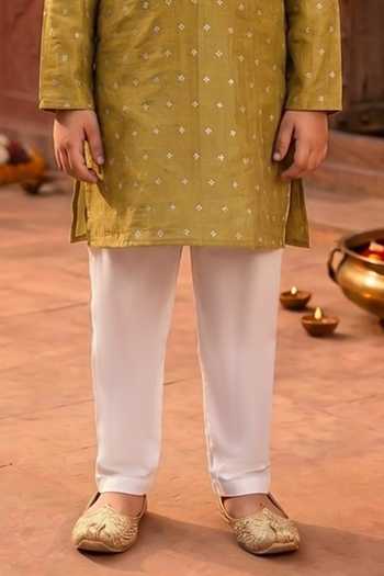 Pankhuri By Priyanka Yellow Tissue Zari Butti Kurta And Pant Set Online at Aza Fashions Pankhuri By Priyanka_Yellow Tissue Zari Butti Kurta And Pant Set _Online_at_Aza_Fashions