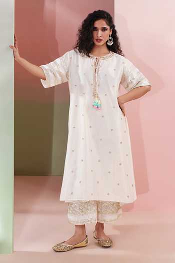 Priyanka Jain Aafreen Embroidered Kaftan & Palazzo Set 