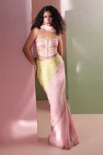 Priyanka Jain Embroidered Saree With Corset 