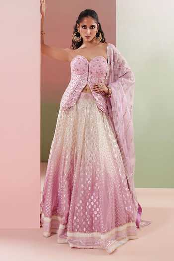 Priyanka Jain Nazm Embroidered Corset Lehenga Set 