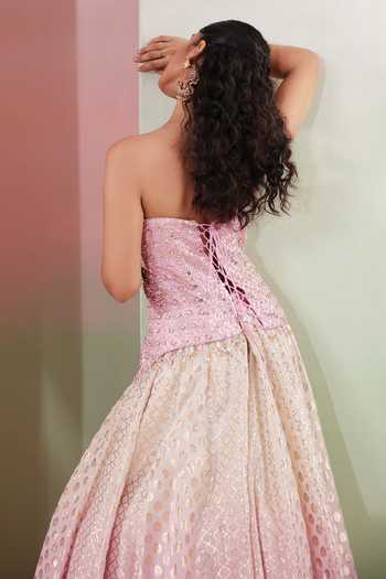 Priyanka Jain Nazm Embroidered Corset Lehenga Set 