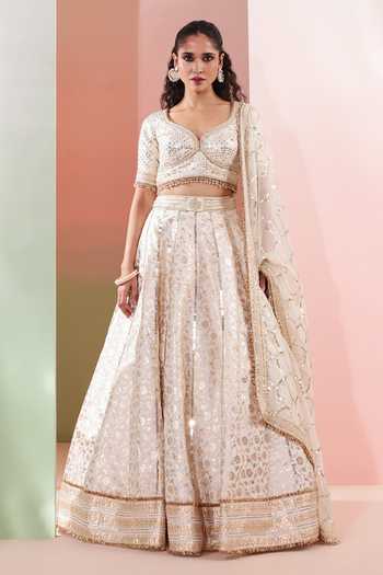Priyanka Jain Sheesh Mahal Embroidered Lehenga Set 