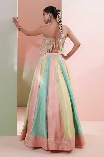 Priyanka Jain Rang E Meher Colorblock Lehenga & Blouse Set 