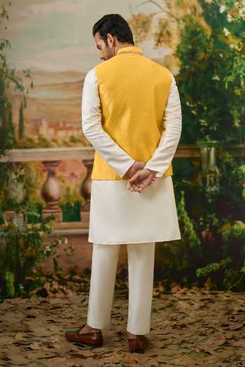 Arihant Rai Sinha Pintucked Nehru Jacket & Kurta Set