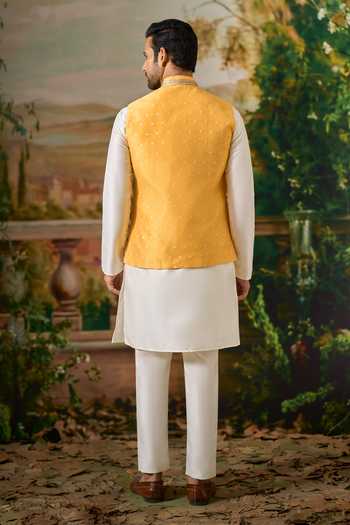 Arihant Rai Sinha Polka Motifs Nehru Jacket & Kurta Set