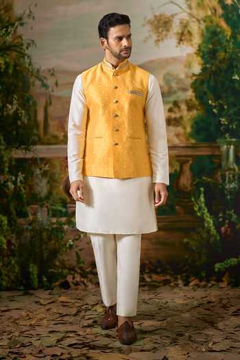 Arihant Rai Sinha Polka Motifs Nehru Jacket & Kurta Set