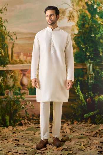 Shop Arihant Rai Sinha Off White Silk Polka Motifs Nehru Jacket And Kurta Set Online at Aza Fashions Shop_Arihant Rai Sinha_Off White Silk Polka Motifs Nehru Jacket And Kurta Set _Online_at_Aza_Fashions