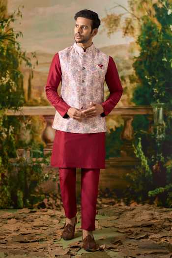 Arihant Rai Sinha Printed Nehru Jacket & Kurta Set