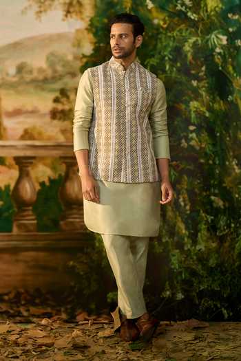 Arihant Rai Sinha Embroidered Nehru Jacket & Kurta Set