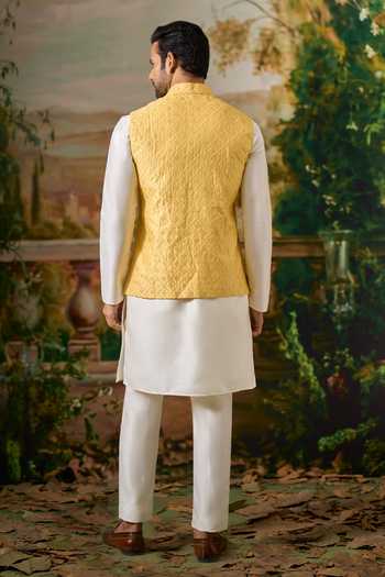 Arihant Rai Sinha Sequin Embroidered Nehru Jacket & Kurta Set 