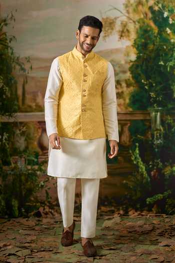 Arihant Rai Sinha Sequin Embroidered Nehru Jacket & Kurta Set 