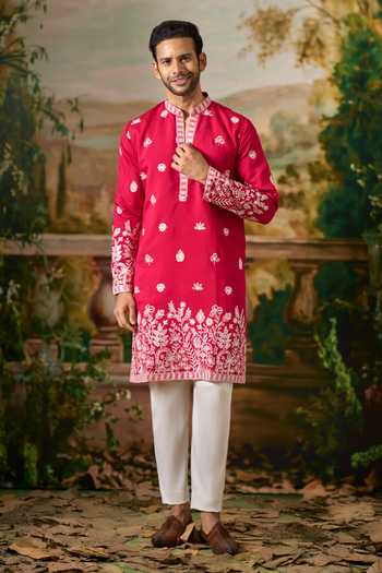 Arihant Rai Sinha Flower Embroidered Kurta Set