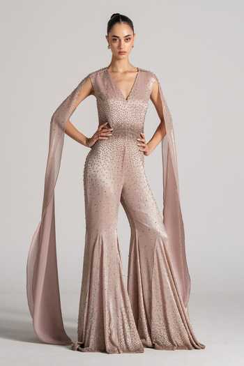 Namrata Joshipura Cape-Sleeve Embellished Jumpsuit 