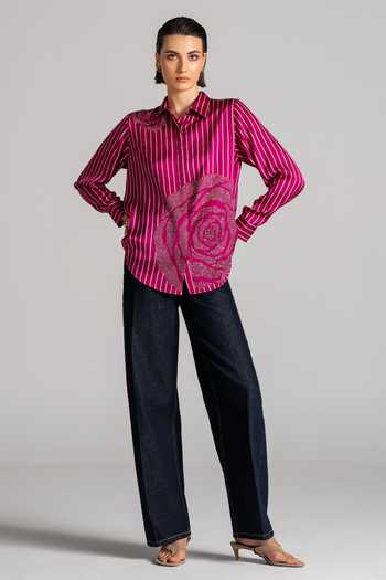 Namrata Joshipura Rosette Striped Shirt 