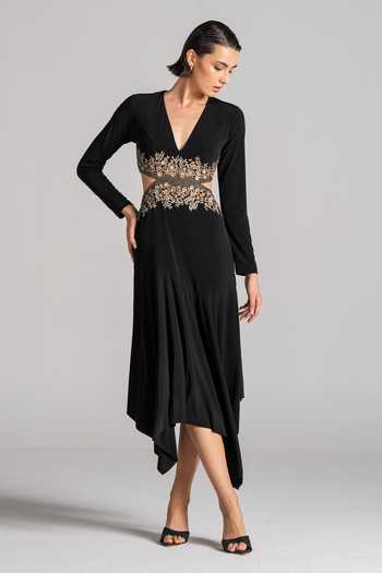 Namrata Joshipura Metallic Floral Embroidered Dress 