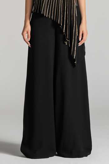 Namrata Joshipura Black Georgette One Shoulder Shimmer Paisley Embellished Jumpsuit Online at Aza Fashions Namrata Joshipura_Black Georgette One Shoulder Shimmer Paisley Embellished Jumpsuit _Online_at_Aza_Fashions