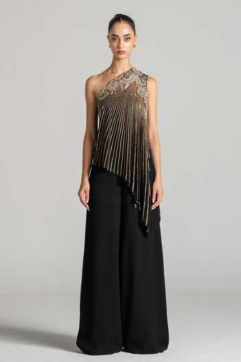 Buy Namrata Joshipura Black Georgette One Shoulder Shimmer Paisley Embellished Jumpsuit Online at Aza Fashions Buy_Namrata Joshipura_Black Georgette One Shoulder Shimmer Paisley Embellished Jumpsuit _Online_at_Aza_Fashions