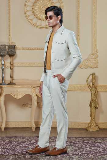 Buy Sven Suits Cream Tailored Safari Jacket And Pant Set Online at Aza Fashions Buy_Sven Suits_Cream Tailored Safari Jacket And Pant Set _Online_at_Aza_Fashions